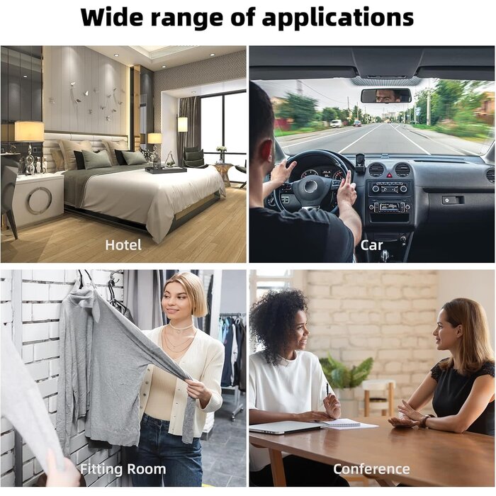 T01 - Aroeally Hidden Camera Detector - Camera Detector, Hidden Device GPS Detector, Bug Detector, Camera Detector for Hotels, Travel, Office, 5 Levels Sensitivity (Black)