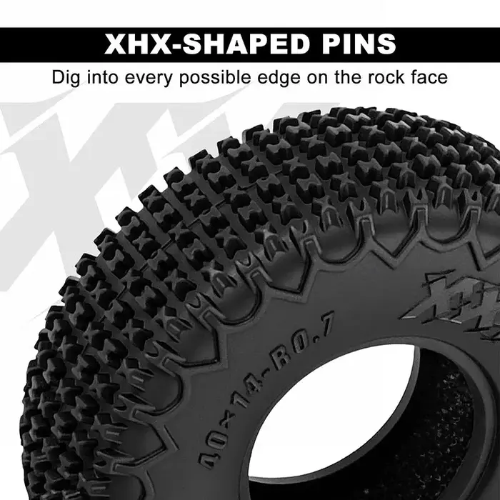 INJORA T7021 - INJORA 0.7" 40x14mm XHX Pin Tires for 1/30 SCX30 4 pcs