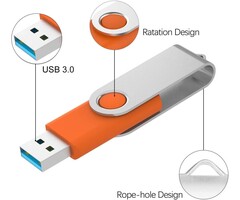 KOOTION 16GB USB 3.0 Flash Drive 16 gb Flash Drives 10pcs Thumb Drive Keychain Jump Drive Swivel Memory Sticks, Orange