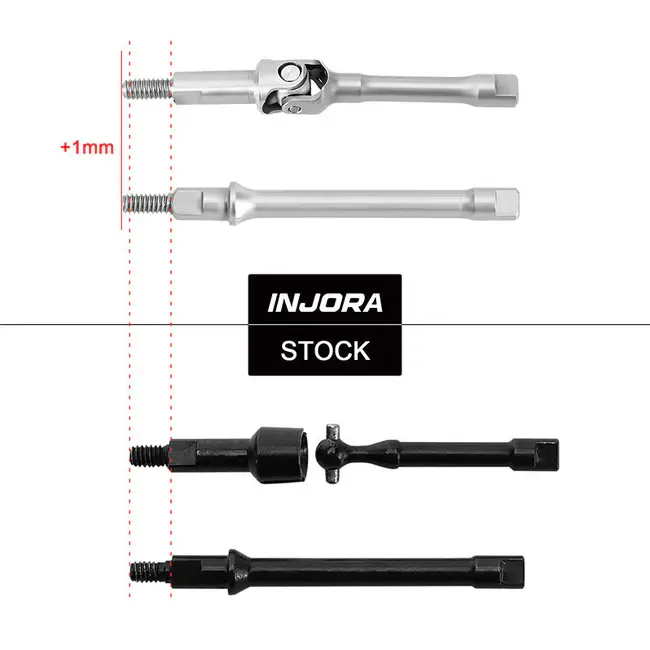 INJORA SCX30-13FR - INJORA Stainless Steel Axle Shafts Front and Rear for 1/30 SCX30