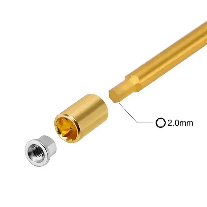 INJORA SCX30-12-8 - INJORA M2 Stainless Steel Nuts for 1/30 SCX30
