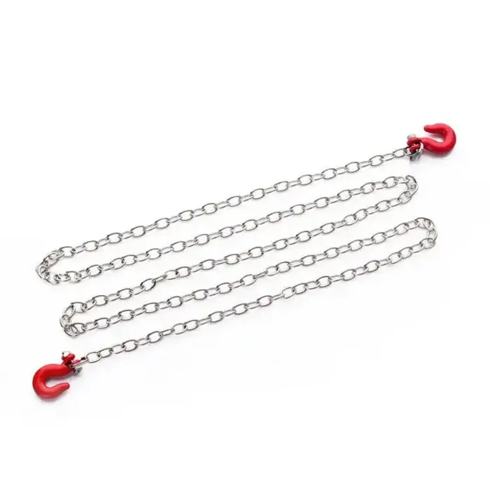 INJORA CRAW18344_03 - INJORA Metal Chain with Metal Tow Hooks for 1/10 Rock Crawler, Red