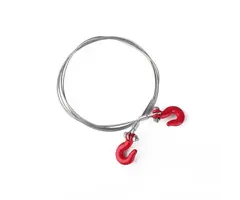 INJORA CRAW18344_02 - INJORA Metal Braided Cable with Metal Tow Hooks, Red
