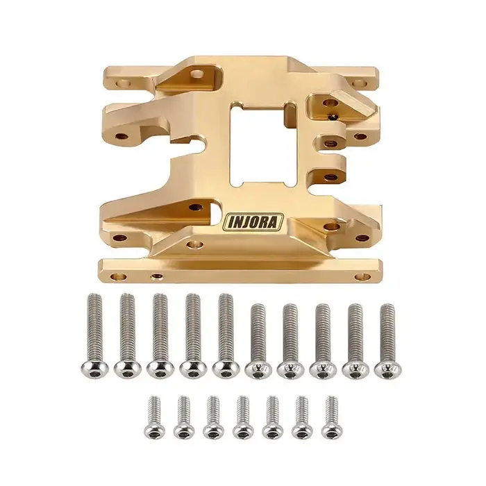 INJORA 4M-67 - INJORA Brass Skid Plate Transmission Mount for 1/18 TRX4M, 53g