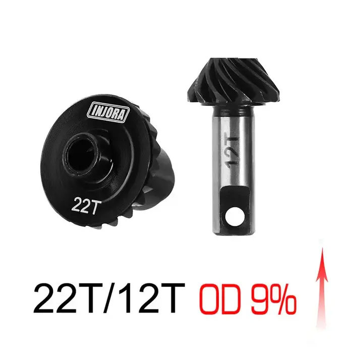 INJORA 4M-10-22T -INJORA 22T/12T 9% Overdrive  Alloy Steel Helical Gears for 1/18 TRX4M