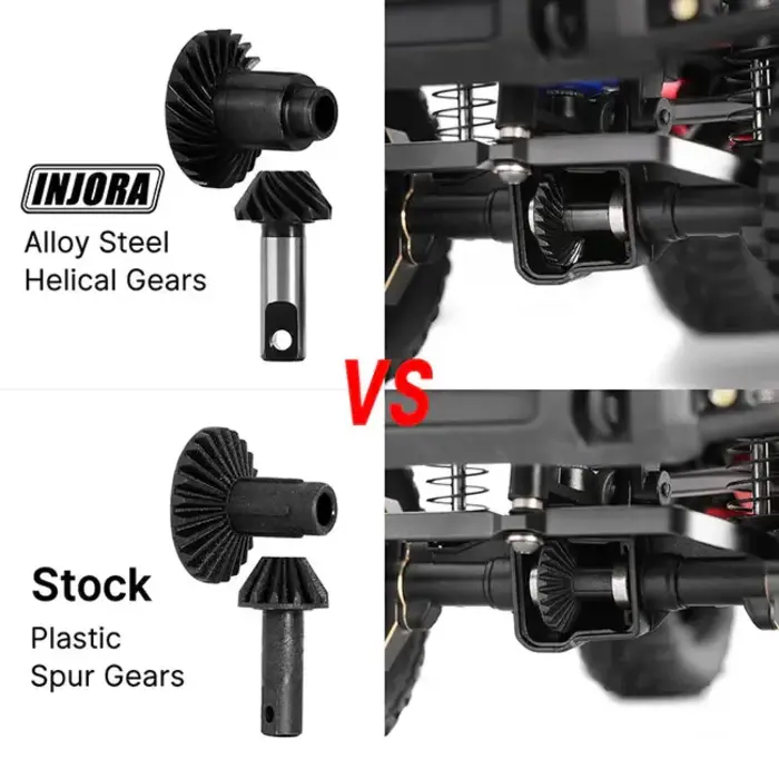 INJORA 4M-10-22T -INJORA 22T/12T 9% Overdrive  Alloy Steel Helical Gears for 1/18 TRX4M