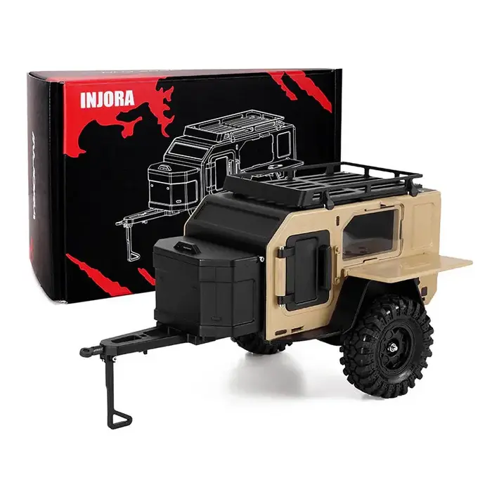 INJORA DG-TC10YE - INJORA Off-Road Camping Trailer for 1/18 1/24 RC Crawlers TRX4M SCX24
