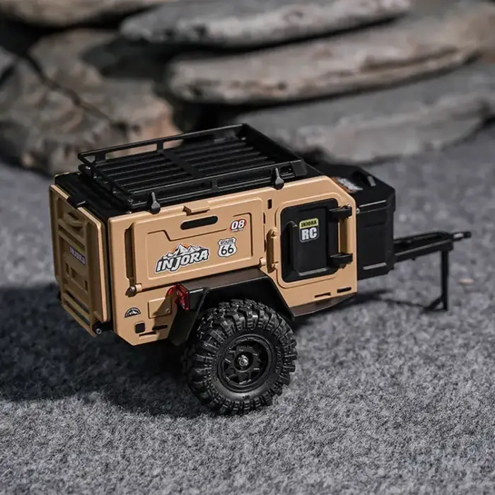 INJORA DG-TC10YE - INJORA Off-Road Camping Trailer for 1/18 1/24 RC Crawlers TRX4M SCX24