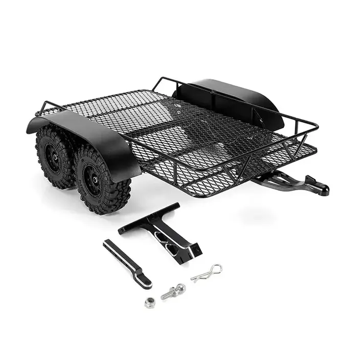INJORA DG-TC08 - INJORA Metal Trailer with Aluminum Hitch Mount for 1/24 Axial SCX24