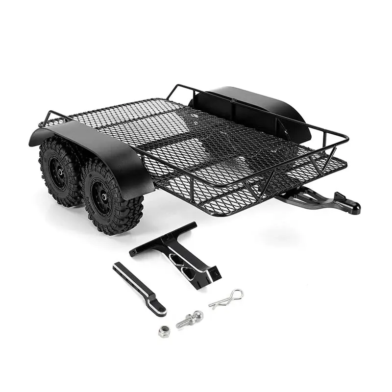 INJORA DG-TC08 - INJORA Metal Trailer with Aluminum Hitch Mount for 1/24 Axial SCX24