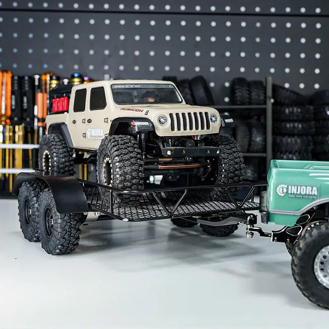 INJORA DG-TC08 - INJORA Metal Trailer with Aluminum Hitch Mount for 1/24 Axial SCX24