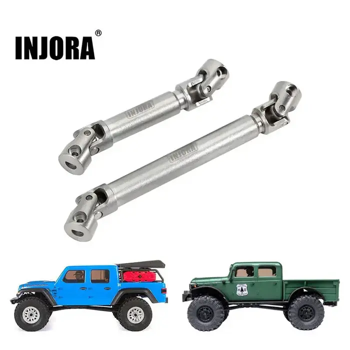 INJORA SCX24-153SR - INJORA Stainless Steel Drive Shafts with D Shaped Hole for SCX24 Gladiator Power Wagon