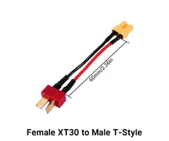 INJORA XT30-T - INJORA Female XT30 to Male T-Style/Deans