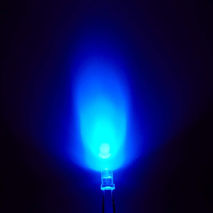 100F3T-YT-WH-BL - CHANZON 100 pcs 3mm Blue LED Diode Lights (Clear Round Transparent DC 3V 20mA) Bright Lighting Bulb Lamps Electronics Components Indicator Light Emitting Diodes