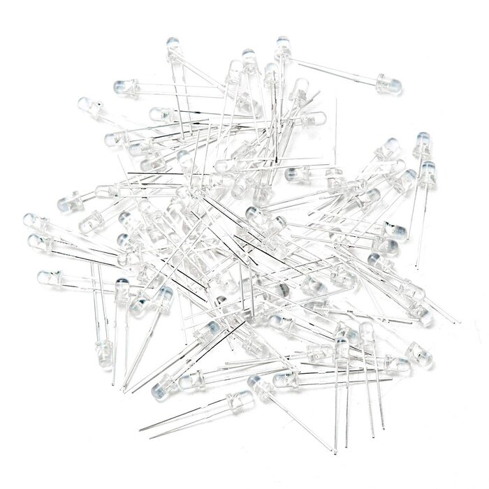 100F3T-YT-WH-BL - CHANZON 100 pcs 3mm Blue LED Diode Lights (Clear Round Transparent DC 3V 20mA) Bright Lighting Bulb Lamps Electronics Components Indicator Light Emitting Diodes