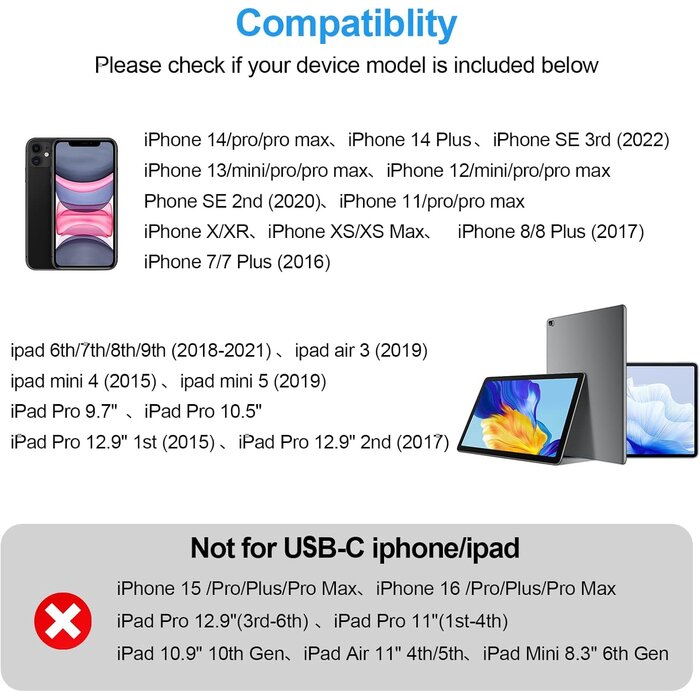 OTG2LIGHT+CHRG - Denlane Lightning to USB-A Camera Adapter, [Apple MFi Certified] USB 3.0 Female to iPhone iPad Adapter with Charging Port, Plug and Play OTG Converter Cable Support Card Reader Flash Drives Keyboard