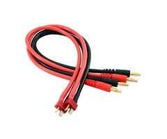 OliRC T-PLUG-BANANA-ADAPT - T-Plug/Deans Connector to 4mm Banana Plugs Battery Charge Lead Adapter Cable 12awg 30cm