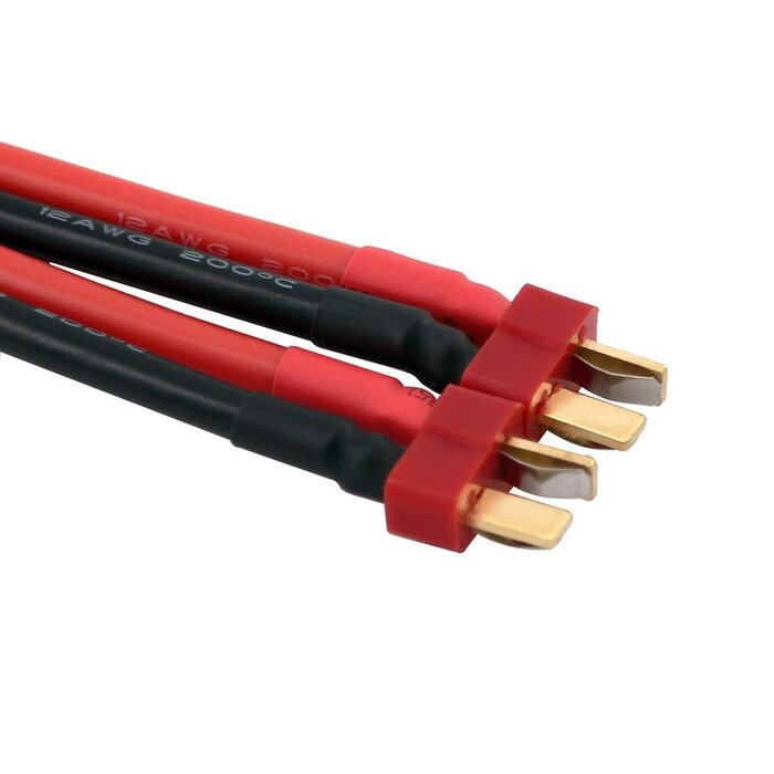 OliRC T-PLUG-BANANA-ADAPT - T-Plug/Deans Connector to 4mm Banana Plugs Battery Charge Lead Adapter Cable 12awg 30cm