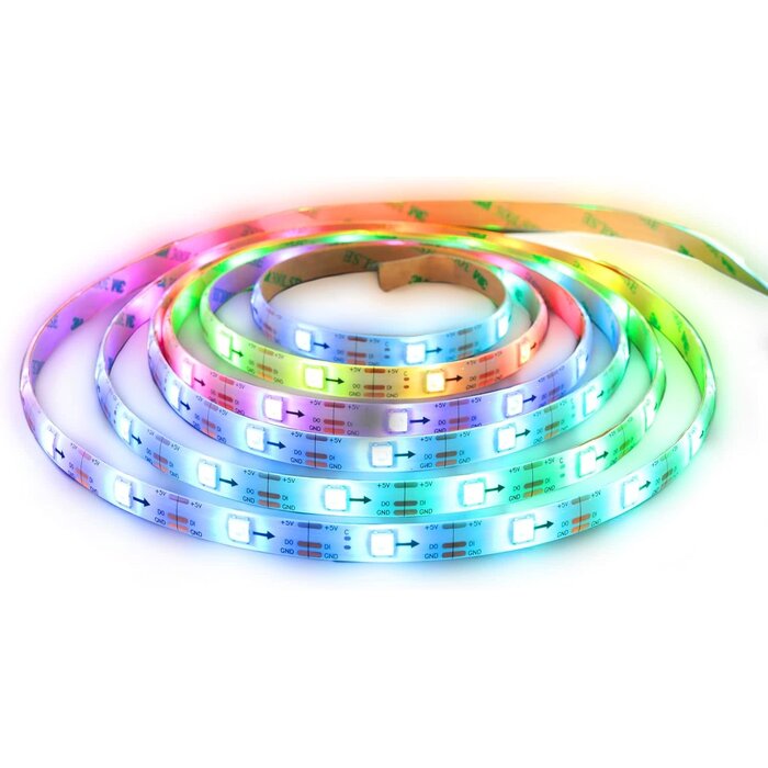 MLB71065RGB - Monster 6.5ft LED Flow Multicolor Multi-Zone Light Strip, Great For Backlighting TV Monitors/Computer Desktops, Dynamic Flow Effects, Works With Google Assistant/Alexa/Siri, Mounting Clips Included
