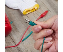 WGGE-WG-026 - WGGE Test Lead Set & Alligator Clips, 20.5 inches / 22 AWG Copper Wire. The Clips soldered and Stamping to The Wires