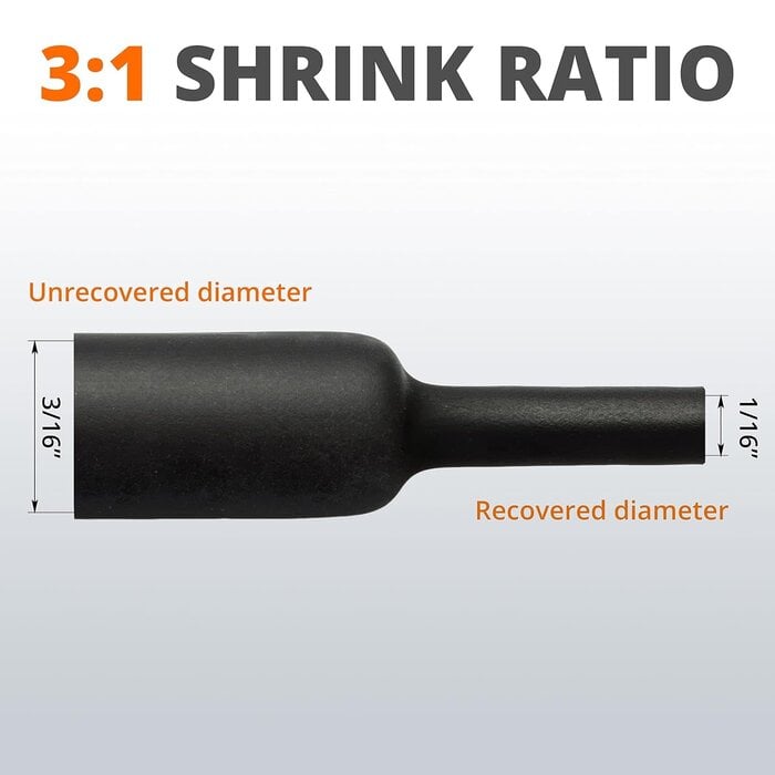 HS-3/16IN - Wirefy | Heat Shrink Tubing - 3/16in - 3:1 Ratio - 4ft - Adhesive Dual Wall Waterproof, Trusted UL Certification