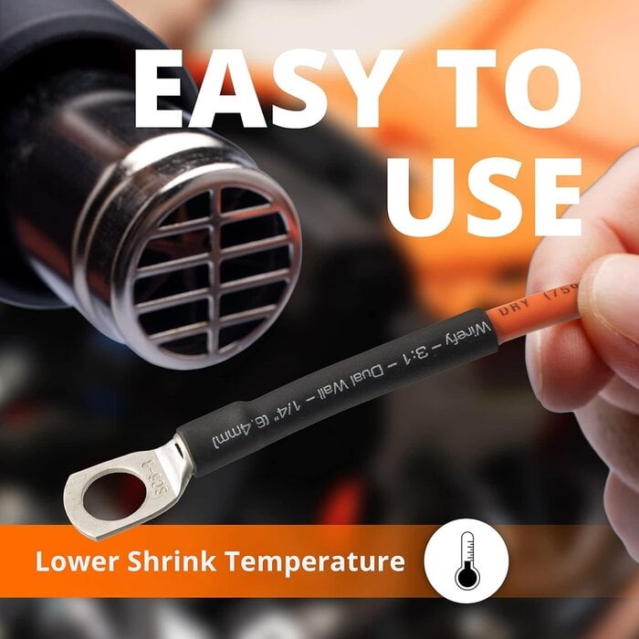 HS-3/16IN - Wirefy | Heat Shrink Tubing - 3/16in - 3:1 Ratio - 4ft - Adhesive Dual Wall Waterproof, Trusted UL Certification