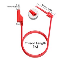 BANANA-TEST-HOOK-2PK - Goupchn 2 Pack Banana to Test Hook Test Leads 4mm Stackable Banana Plug to Test Hook Clips Flexible Test Cable Wires 500V 5A for Multimeter Electrical Testing