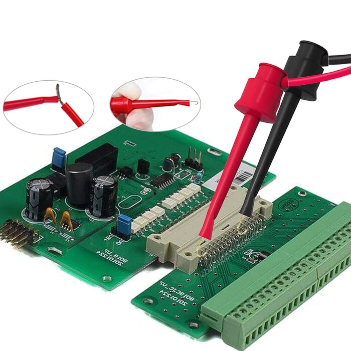 BANANA-TEST-HOOK-2PK - Goupchn 2 Pack Banana to Test Hook Test Leads 4mm Stackable Banana Plug to Test Hook Clips Flexible Test Cable Wires 500V 5A for Multimeter Electrical Testing