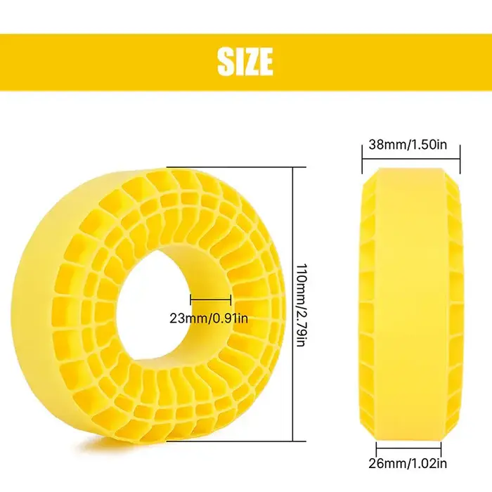 INJORA DGT-1906YE - INJORA 4pcs Yellow (Super Soft) Silicone Rubber Inserts for 1.9" 118-122mm(4.75" OD) Tires (1906)