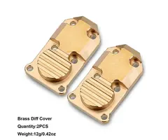 INJORA SCX24-11GD-2 -INJORA Aluminum/Brass Diff Cover for Axial SCX24 AX24, Gold