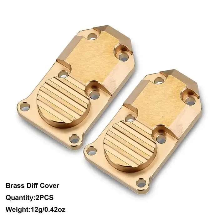 INJORA SCX24-11GD-2 -INJORA Aluminum/Brass Diff Cover for Axial SCX24 AX24, Gold
