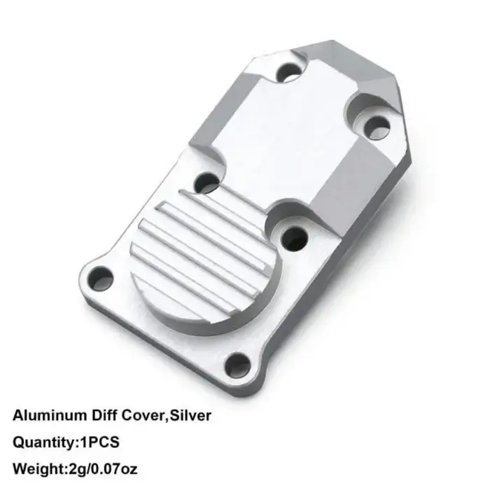 INJORA SCX24-11SR-1 - INJORA Aluminum/Brass Diff Cover for Axial SCX24 AX24, Silver