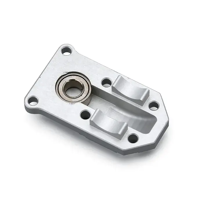 INJORA SCX24-11SR-1 - INJORA Aluminum/Brass Diff Cover for Axial SCX24 AX24, Silver