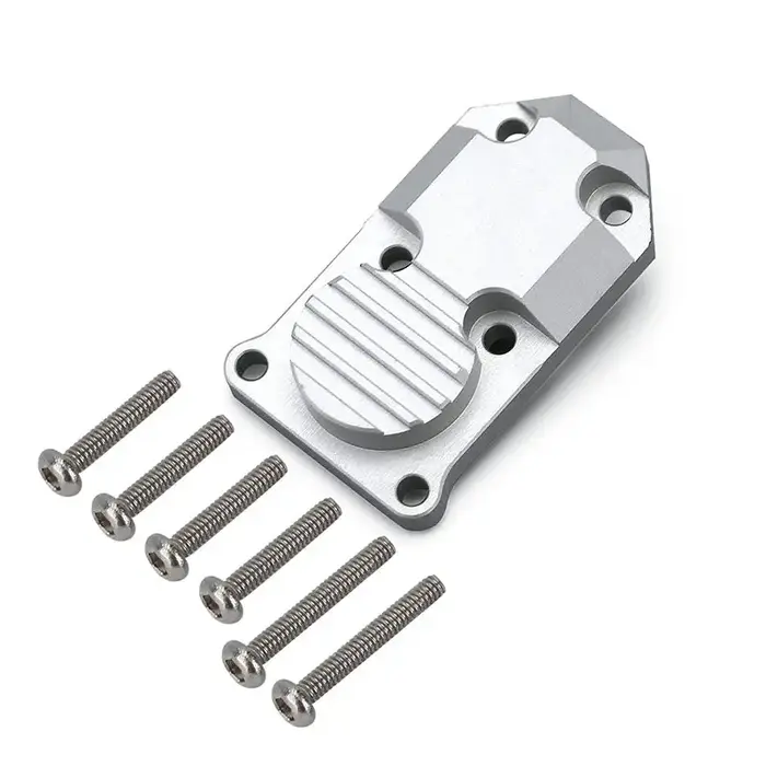 INJORA SCX24-11SR-1 - INJORA Aluminum/Brass Diff Cover for Axial SCX24 AX24, Silver
