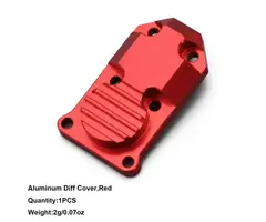 INJORA SCX24-11RD-1 - INJORA Aluminum/Brass Diff Cover for Axial SCX24 AX24, Red