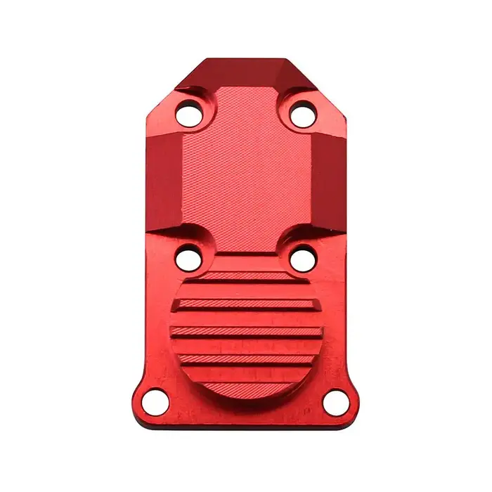 INJORA SCX24-11RD-1 - INJORA Aluminum/Brass Diff Cover for Axial SCX24 AX24, Red