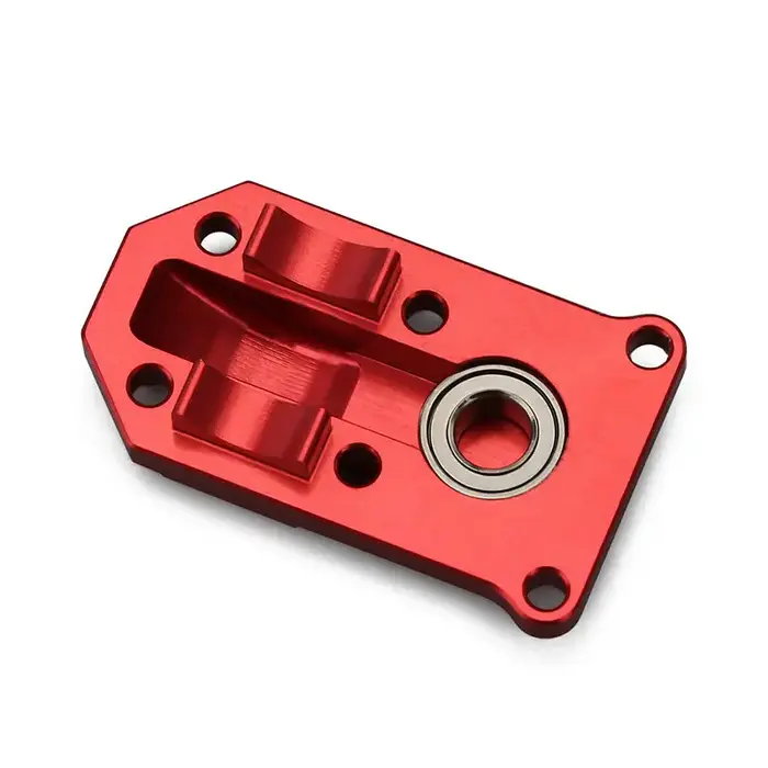 INJORA SCX24-11RD-1 - INJORA Aluminum/Brass Diff Cover for Axial SCX24 AX24, Red