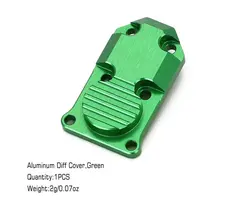 INJORA SCX24-47GN-1 - INJORA Aluminum/Brass Diff Cover for Axial SCX24 AX24, Green