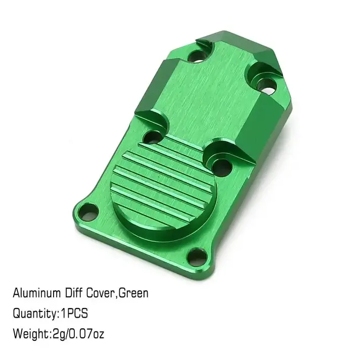 INJORA SCX24-47GN-1 - INJORA Aluminum/Brass Diff Cover for Axial SCX24 AX24, Green