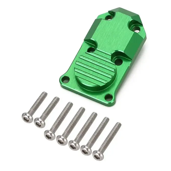 INJORA SCX24-47GN-1 - INJORA Aluminum/Brass Diff Cover for Axial SCX24 AX24, Green
