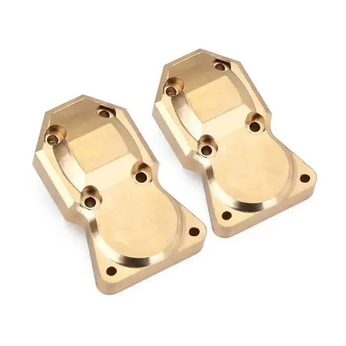 INJORA SCX24-21-2 - INJORA 2pcs 10g/pcs Heavy Front Rear Brass Diff Covers for Axial SCX24 AX24, Gold