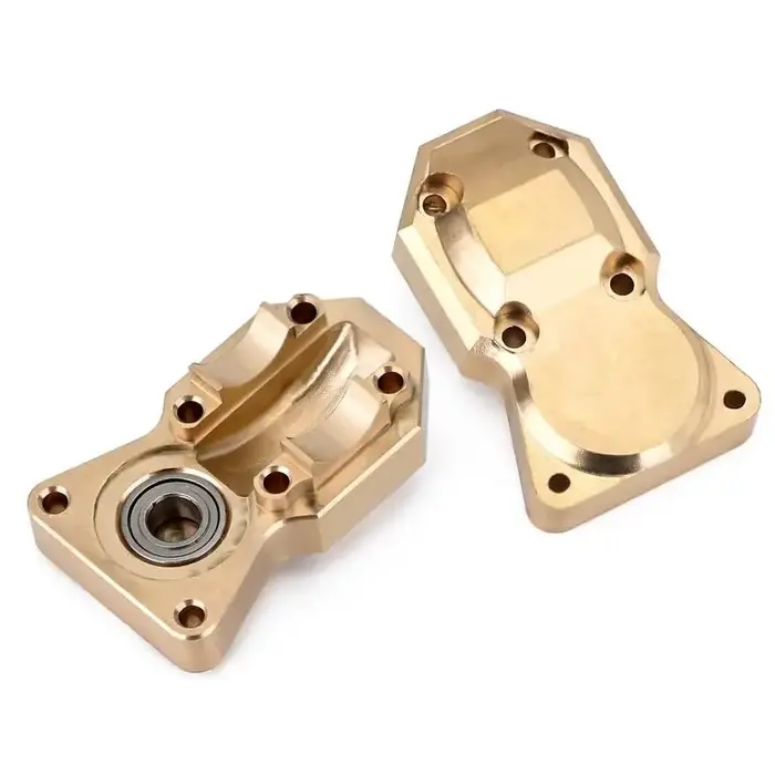 INJORA SCX24-21-2 - INJORA 2pcs 10g/pcs Heavy Front Rear Brass Diff Covers for Axial SCX24 AX24, Gold