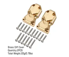 INJORA SCX24-82 - INJORA 2pcs 11g/pcs Heavy Front Rear Brass Diff Covers for Axial SCX24 AX24