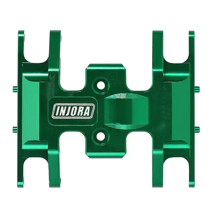 INJORA SCX24-12GN - INJORA Aluminum Gearbox Mount, Transmission Skid Plate for Axial SCX24, Green