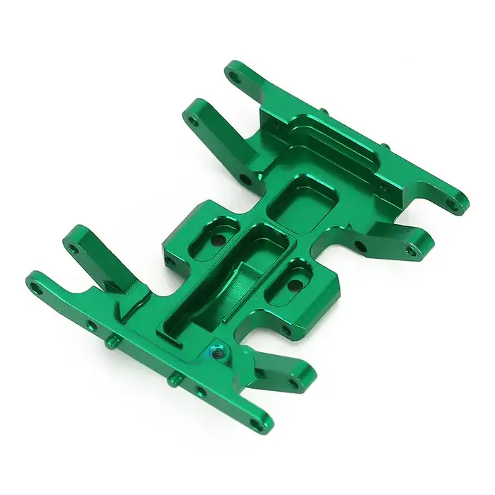 INJORA SCX24-12GN - INJORA Aluminum Gearbox Mount, Transmission Skid Plate for Axial SCX24, Green