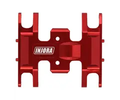 INJORA SCX24-12RD - INJORA Aluminum Gearbox Mount, Transmission Skid Plate for Axial SCX24, Red