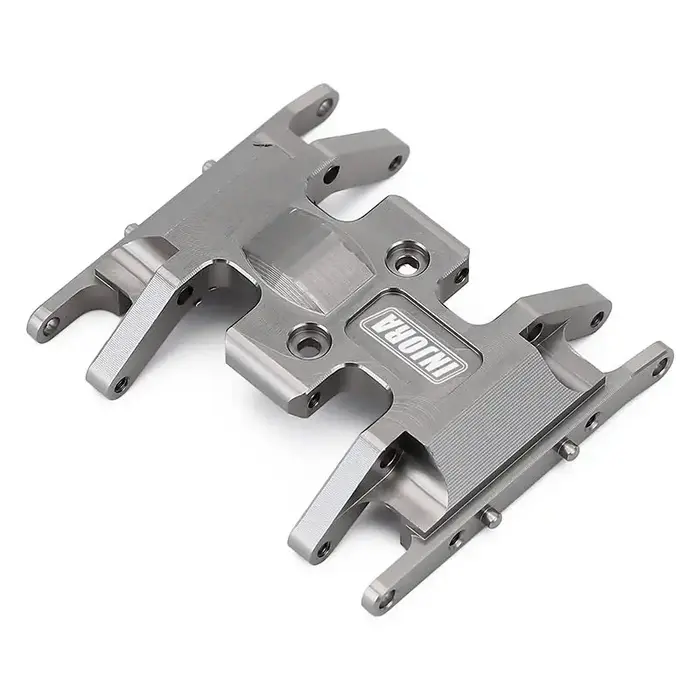 INJORA SCX24-12GL - INJORA Aluminum Gearbox Mount, Transmission Skid Plate for Axial SCX24, Gray
