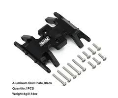 INJORA SCX24-12BK - INJORA Aluminum Gearbox Mount, Transmission Skid Plate for Axial SCX24, Black