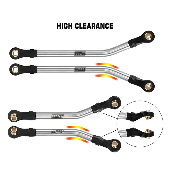 INJORA 4M-70SR - INJORA Stainless Steel High Clearance Links Set for 1/18 TRX4M High Trail K10 F150
