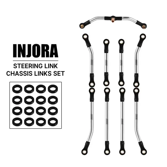 INJORA 4M-57-70SR - INJORA Stainless Steel High Clearance Links Set for 1/18 TRX4M High Trail K10 F150